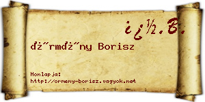 Örmény Borisz névjegykártya